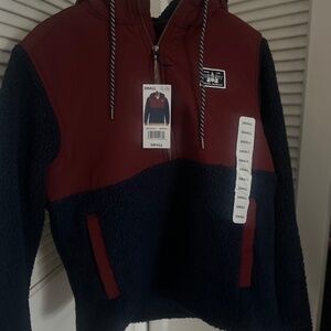 Hurley Men's Long Sleeve Half Zip Sherpa Hoodie Pullover Jacket Size Smal